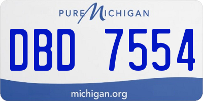 MI license plate DBD7554