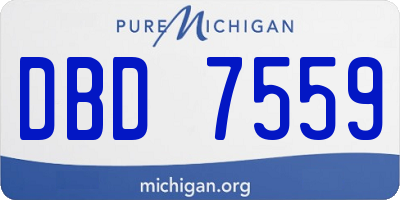 MI license plate DBD7559