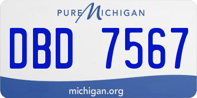 MI license plate DBD7567