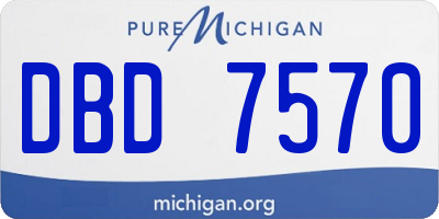 MI license plate DBD7570