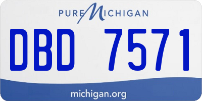 MI license plate DBD7571