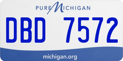 MI license plate DBD7572