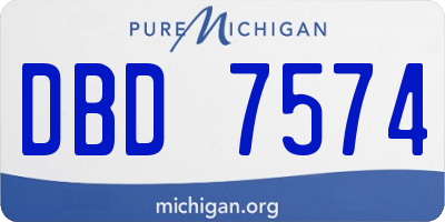 MI license plate DBD7574