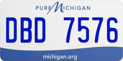 MI license plate DBD7576