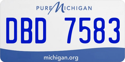 MI license plate DBD7583