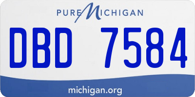 MI license plate DBD7584