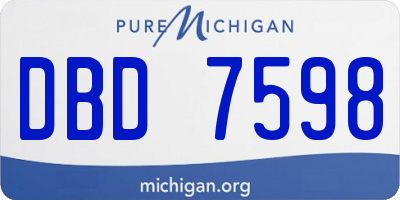MI license plate DBD7598
