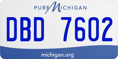 MI license plate DBD7602