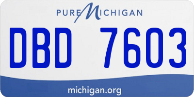 MI license plate DBD7603