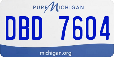 MI license plate DBD7604