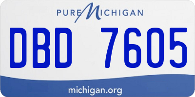 MI license plate DBD7605
