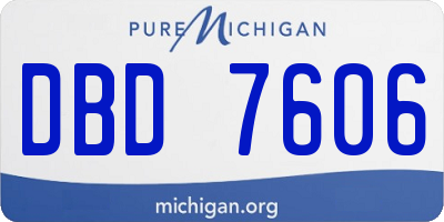 MI license plate DBD7606