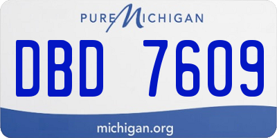 MI license plate DBD7609