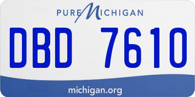 MI license plate DBD7610