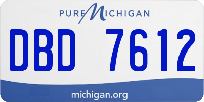 MI license plate DBD7612