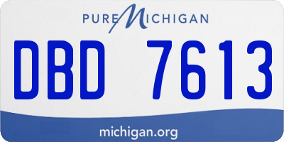 MI license plate DBD7613