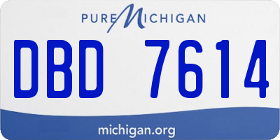 MI license plate DBD7614