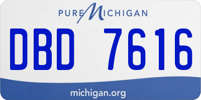 MI license plate DBD7616