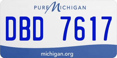 MI license plate DBD7617