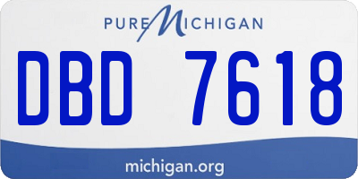 MI license plate DBD7618