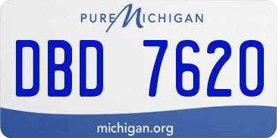 MI license plate DBD7620