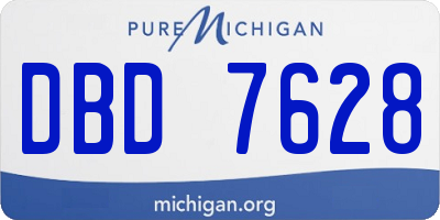 MI license plate DBD7628