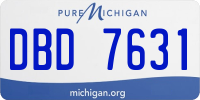 MI license plate DBD7631