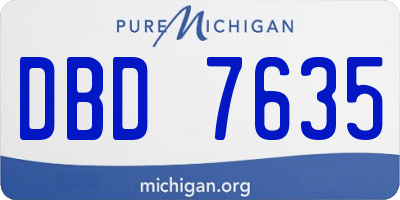 MI license plate DBD7635