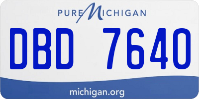 MI license plate DBD7640