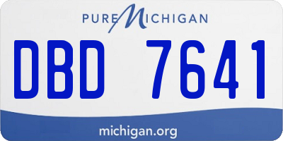 MI license plate DBD7641
