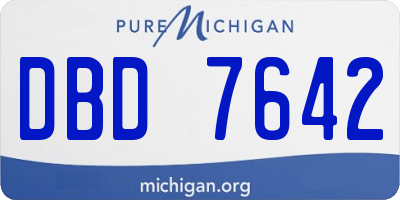 MI license plate DBD7642