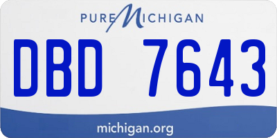MI license plate DBD7643