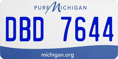 MI license plate DBD7644