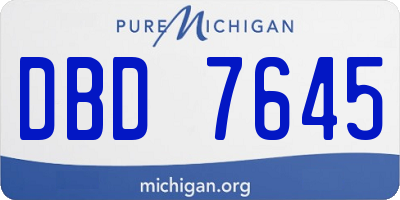 MI license plate DBD7645