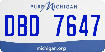 MI license plate DBD7647