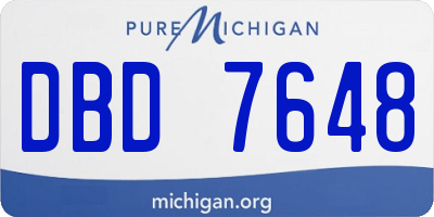 MI license plate DBD7648