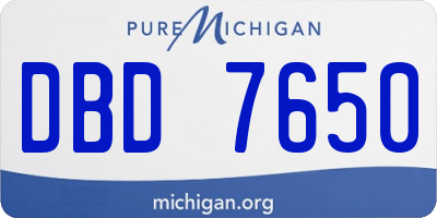 MI license plate DBD7650