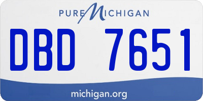 MI license plate DBD7651