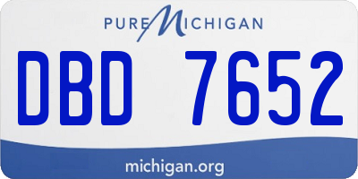 MI license plate DBD7652