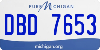 MI license plate DBD7653