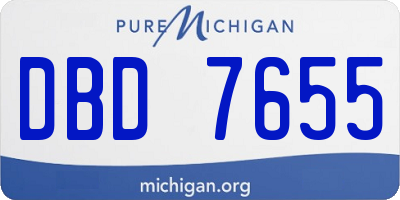 MI license plate DBD7655