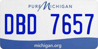 MI license plate DBD7657