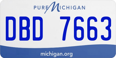 MI license plate DBD7663