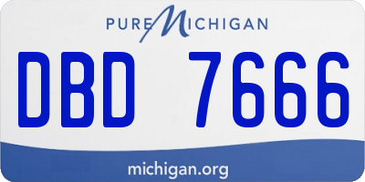 MI license plate DBD7666