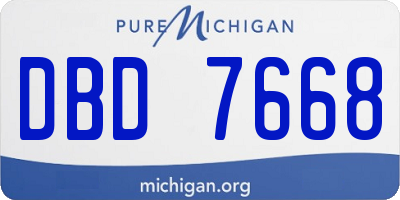 MI license plate DBD7668