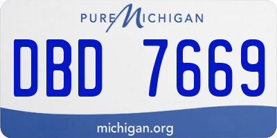 MI license plate DBD7669