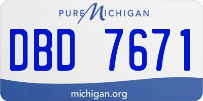 MI license plate DBD7671