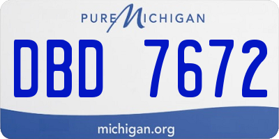 MI license plate DBD7672