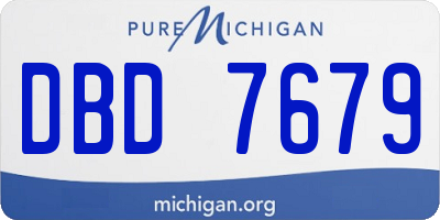 MI license plate DBD7679