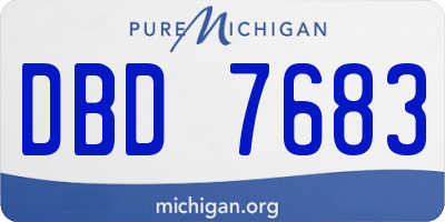 MI license plate DBD7683